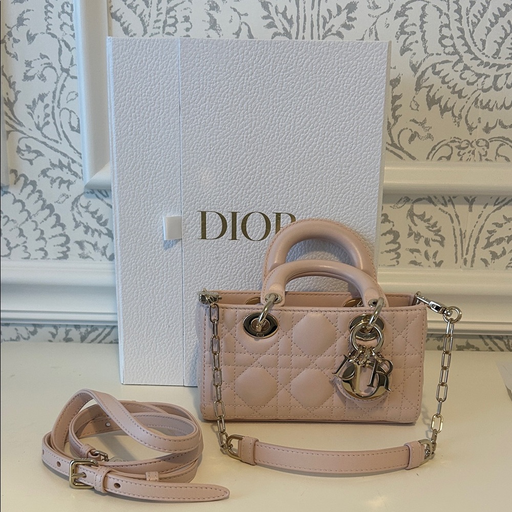 Dior Lady D-Joy Micro Bag in Powder Pink Cannage Lambskin